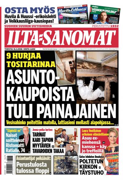 Ilta Sanomat 31.03.2016 Lehtiluukku.fi Ilta Sanomat 31.03.2016 Lehtiluukku.fi
