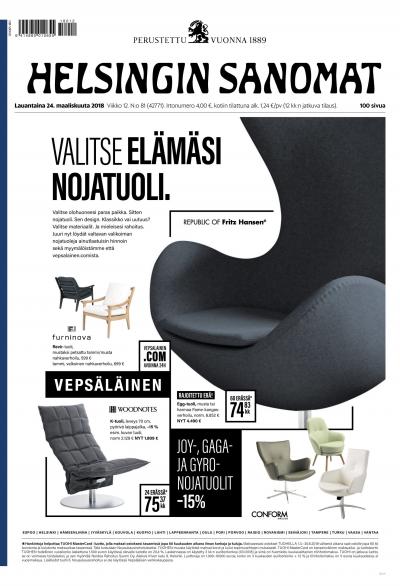 Helsingin Sanomat 24.3.2018 Lehtiluukku.fi zarah-tuoli sotka mikkola