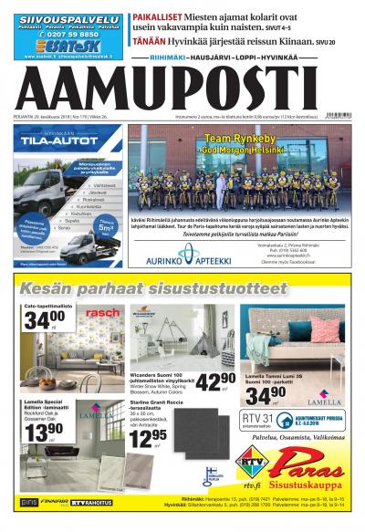 Aamuposti (Riihimäki) 29.6.2018 Lehtiluukku.fi Aamuposti (Riihimäki) 29.6.2018 Lehtiluukku.fi