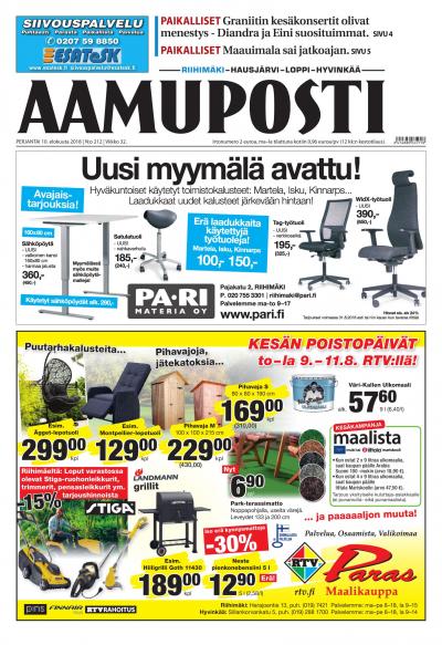 Aamuposti (Riihimäki) 10.8.2018 Lehtiluukku.fi Aamuposti (Riihimäki) 10.8.2018 Lehtiluukku.fi