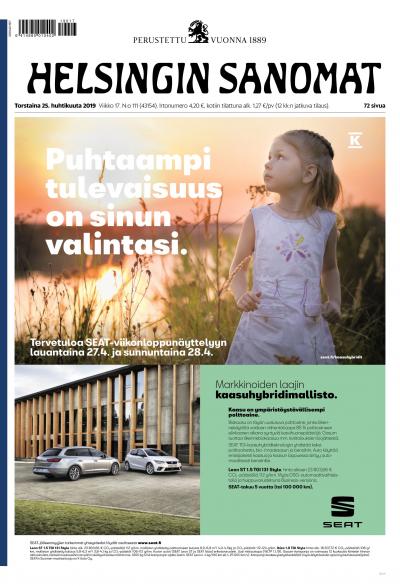 Helsingin Sanomat 25.4.2019 Lehtiluukku.fi Helsingin Sanomat 25.4.2019 Lehtiluukku.fi