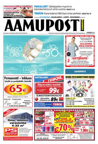 Aamuposti (Hyvinkää) 14.7.2019 Lehtiluukku.fi Aamuposti (Hyvinkää) 14.7.2019 Lehtiluukku.fi