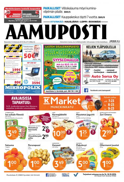 Aamuposti (Hyvinkää) 14.10.2019 Lehtiluukku.fi Aamuposti (Hyvinkää) 14.10.2019 Lehtiluukku.fi