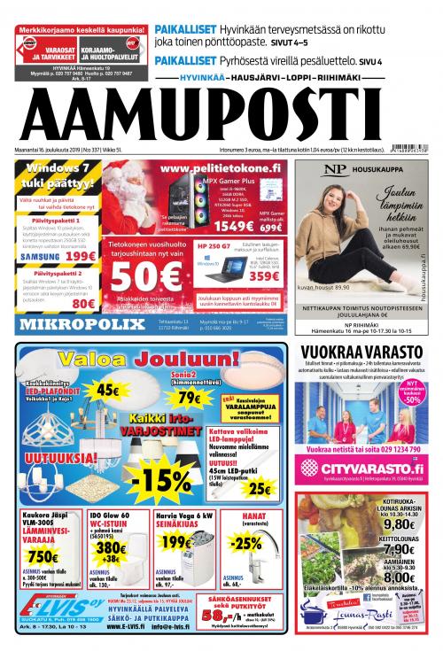Aamuposti (Hyvinkää) 16.12.2019 Lehtiluukku.fi Aamuposti (Hyvinkää) 16.12.2019 Lehtiluukku.fi