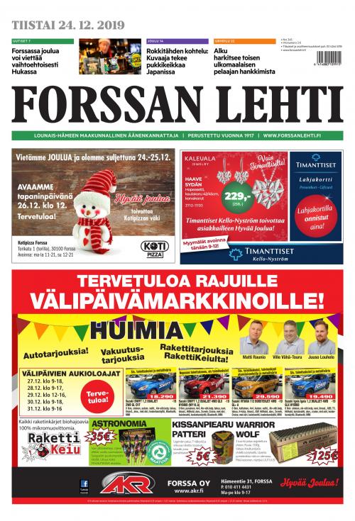 Forssan Lehti 24.12.2019 - Lehtiluukku.fi