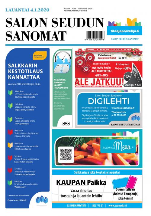 lovende Slik Måne Salon Seudun Sanomat 4.1.2020 - Lehtiluukku.fi