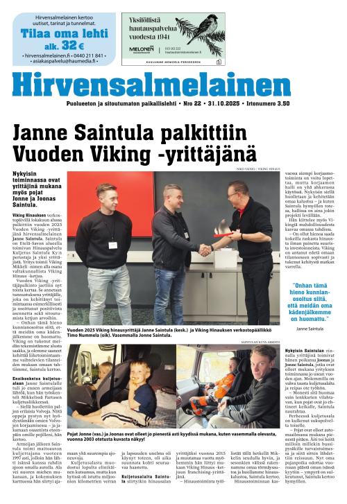 Hirvensalmelainen 31.10.2025