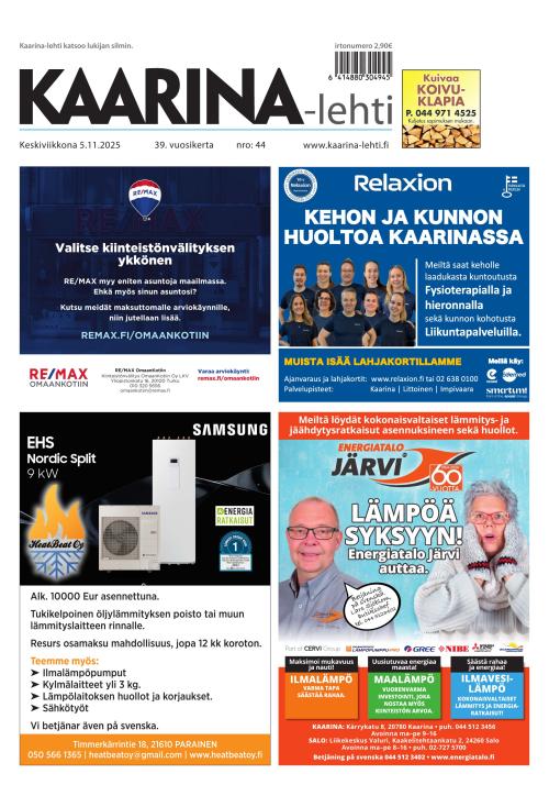 Kaarina-lehti 5.11.2025