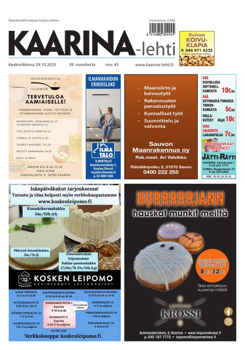 Kaarina-lehti 29.10.2025