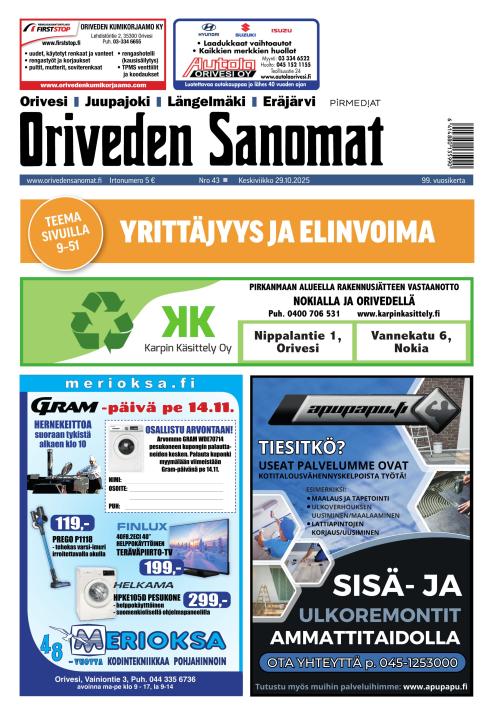 Oriveden Sanomat 29.10.2025