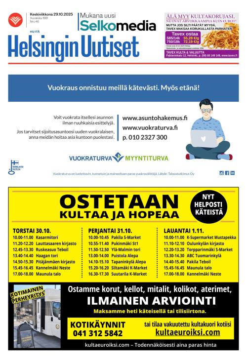 Helsingin Uutiset (Itä) 29.10.2025