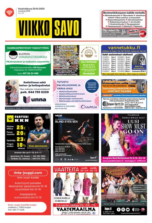 Viikkosavo 29.10.2025