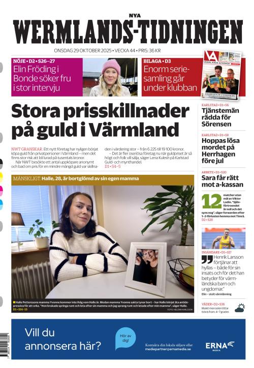Nya Wermlands-Tidningen 29.10.2025