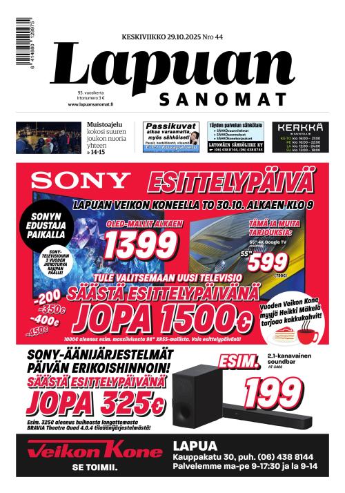 Lapuan Sanomat 29.10.2025