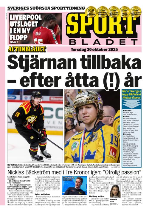 Aftonbladet Sportbladet 30.10.2025