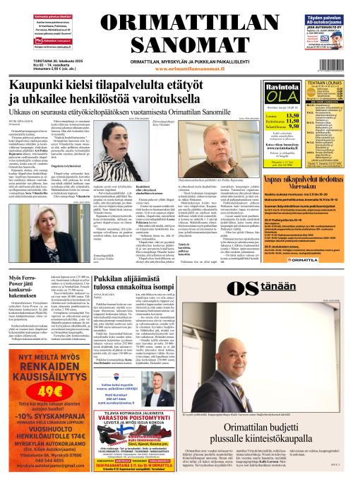 Orimattilan Sanomat 30.10.2025