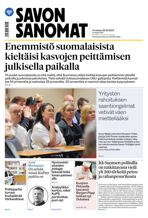 Savon Sanomat 30.10.2025