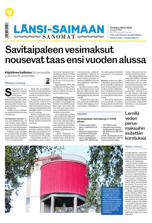 Länsi-Saimaan Sanomat 30.10.2025