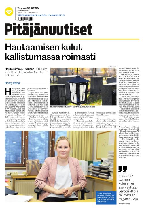 Pitäjänuutiset 30.10.2025