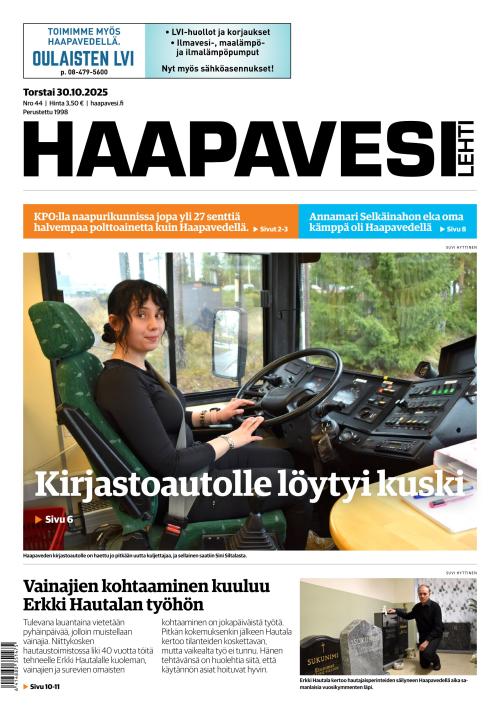 Haapavesi-lehti 30.10.2025