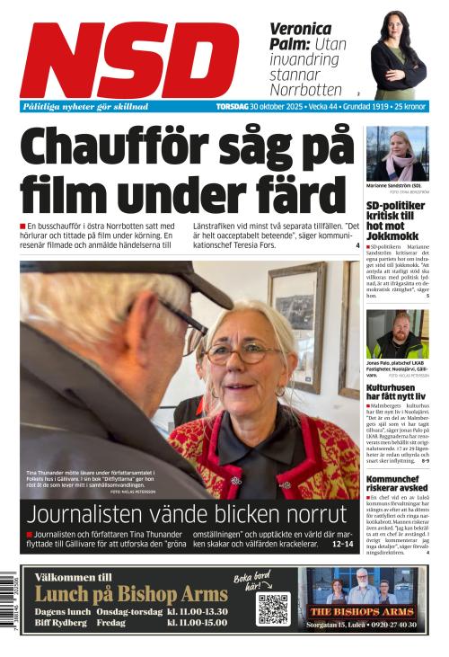 Norrländska Socialdemokraten 30.10.2025