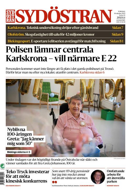 Sydöstran 30.10.2025