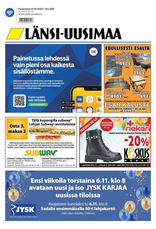 Länsi-Uusimaa 31.10.2025