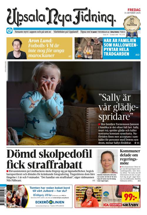 Upsala Nya Tidning 31.10.2025