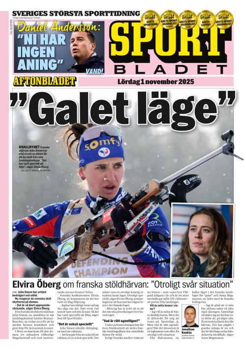 Aftonbladet Sportbladet 1.11.2025