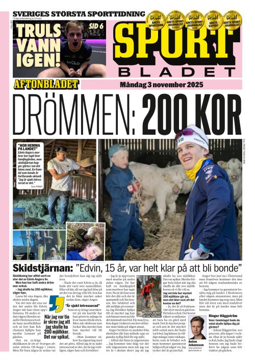 Aftonbladet Sportbladet 3.11.2025