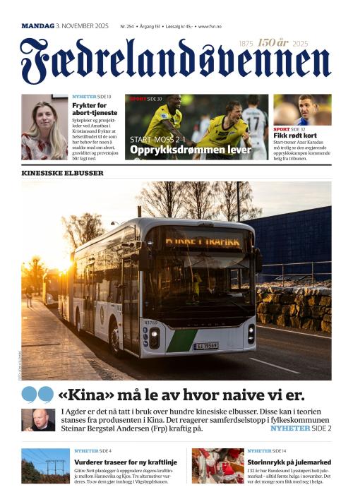 Fædrelandsvennen (NO) 3.11.2025