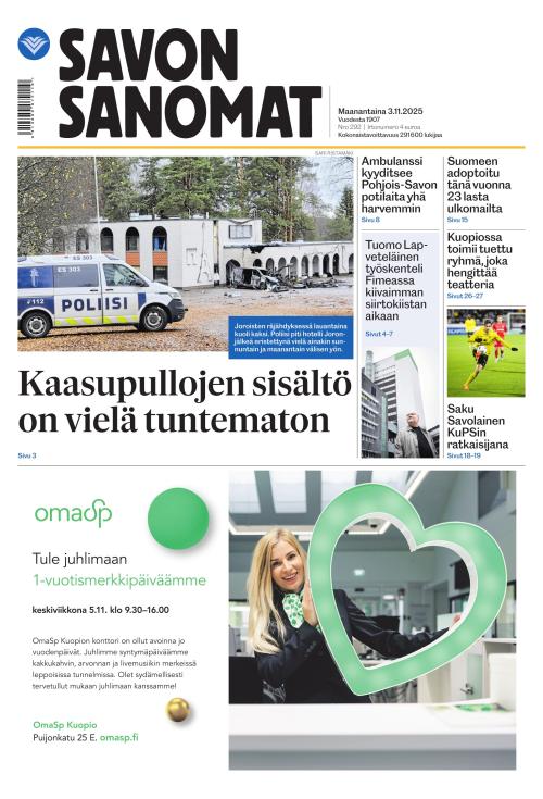 Savon Sanomat 3.11.2025