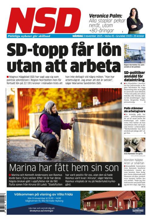 Norrländska Socialdemokraten 3.11.2025