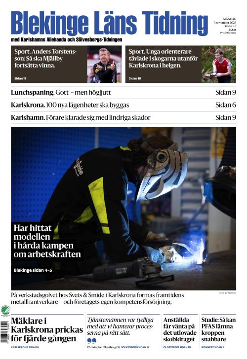 Blekinge Läns Tidning 3.11.2025