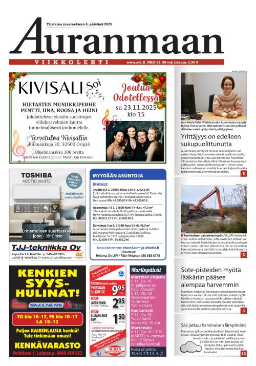 Auranmaan Viikkolehti 4.11.2025