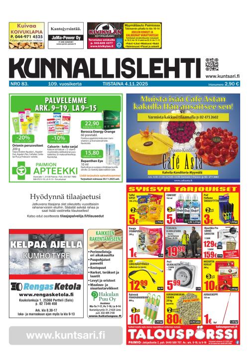 Kunnallislehti Paimio-Sauvo-Kaarina 4.11.2025