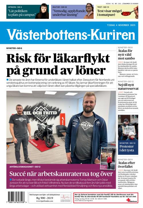 Västerbottens-Kuriren (SE) 4.11.2025