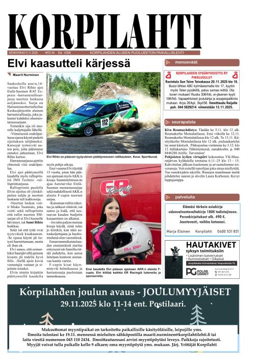 Korpilahti-lehti 5.11.2025