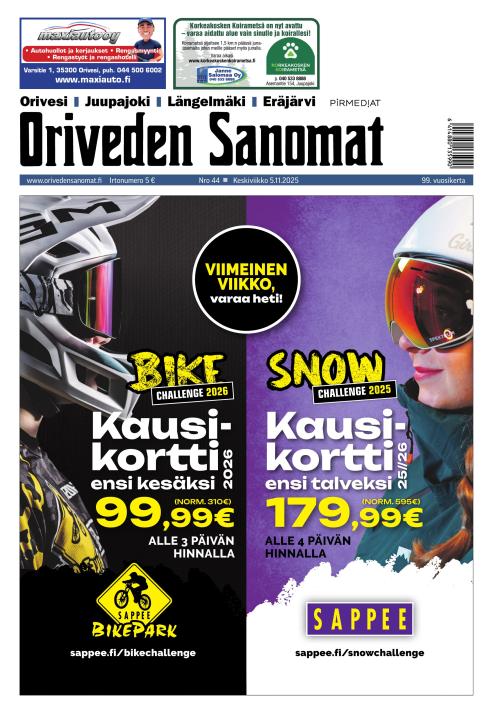 Oriveden Sanomat 5.11.2025