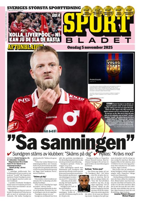 Aftonbladet Sportbladet 5.11.2025