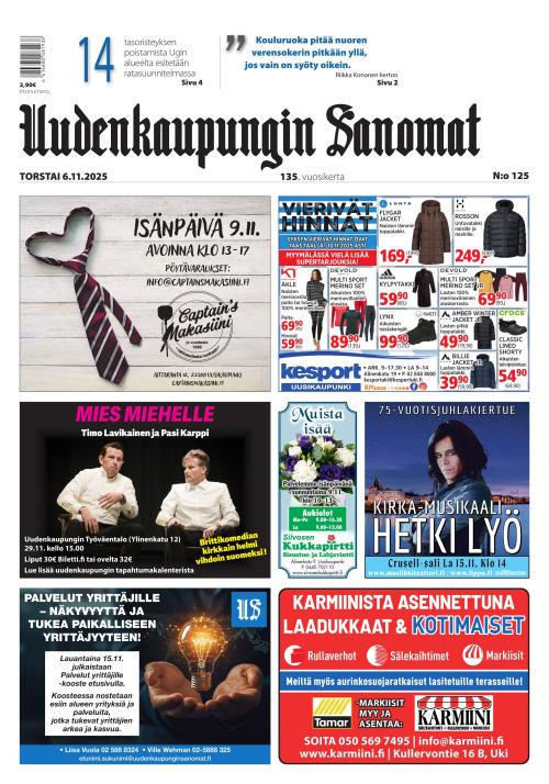 Uudenkaupungin Sanomat 6.11.2025