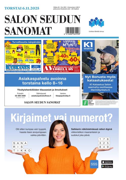Salon Seudun Sanomat 6.11.2025
