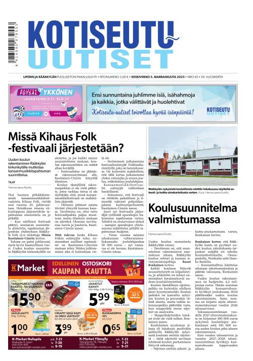Kotiseutu-uutiset 5.11.2025