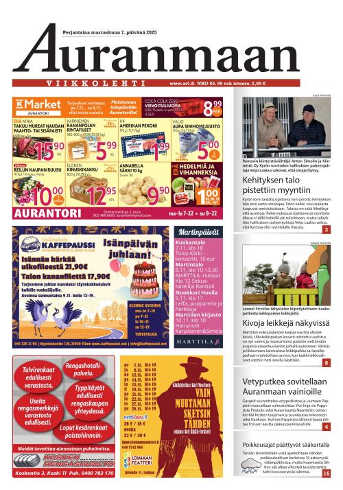 Auranmaan Viikkolehti 7.11.2025