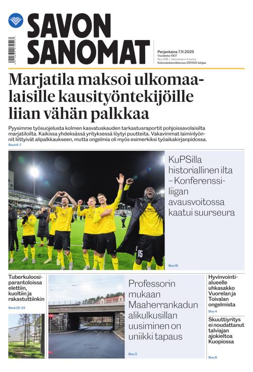 Savon Sanomat 7.11.2025