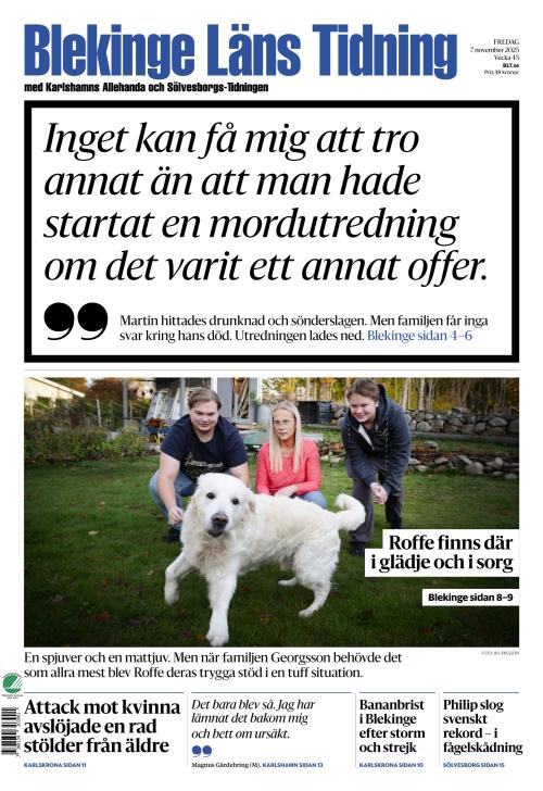 Blekinge Läns Tidning 7.11.2025