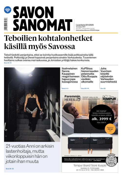 Savon Sanomat 8.11.2025