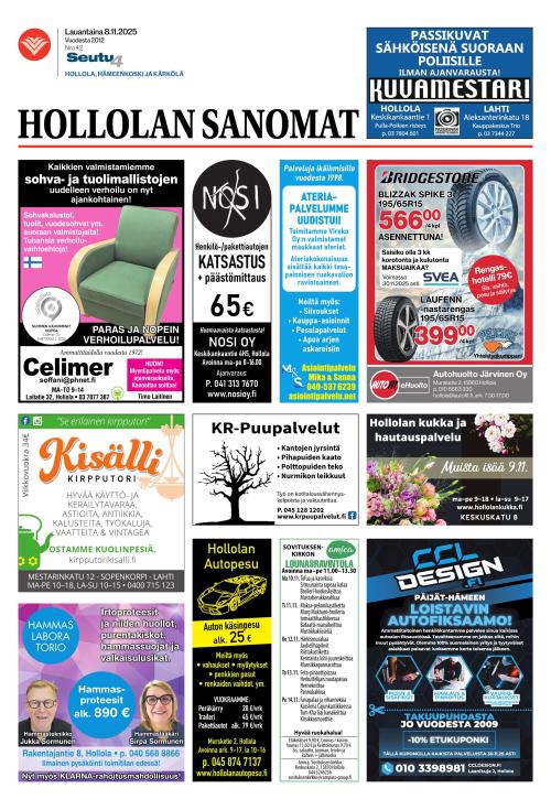 Hollolan Sanomat 8.11.2025