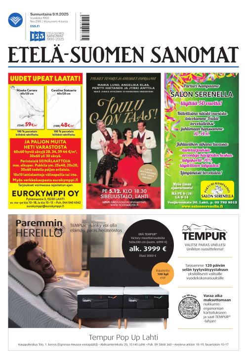 Etelä-Suomen Sanomat 9.11.2025