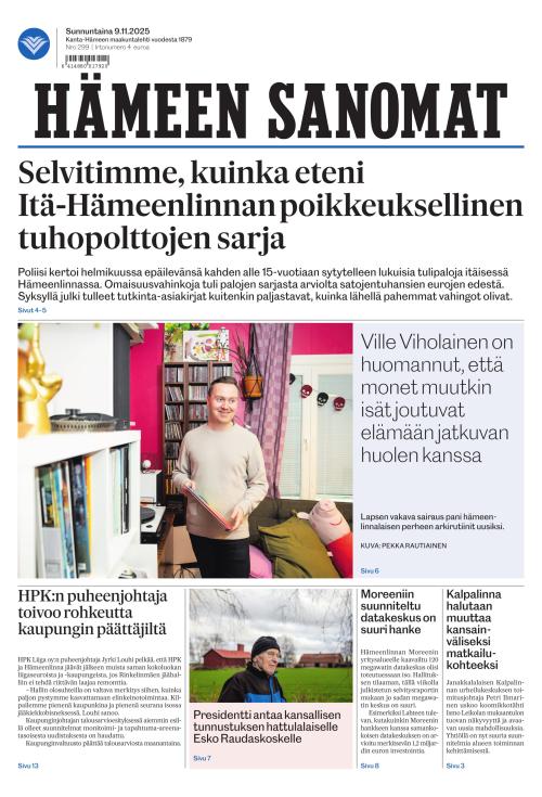Hämeen Sanomat 9.11.2025